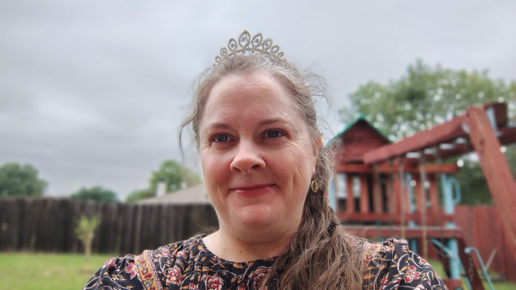 Tiaras In The Wild, founder wearing a tiara