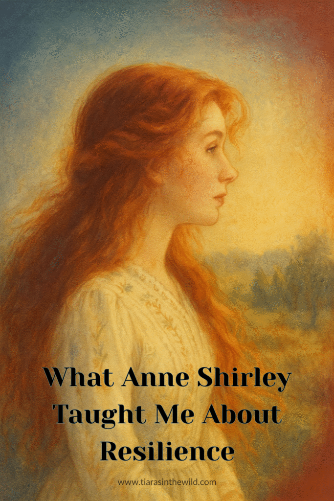 A dreamy image inspired by Anne of Green Gables, with text reading “What Anne Shirley Taught Me About Resilience”.