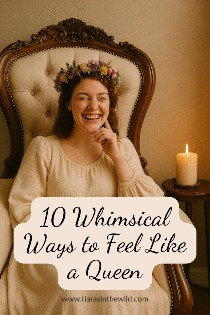 Smiling woman wearing flower crown