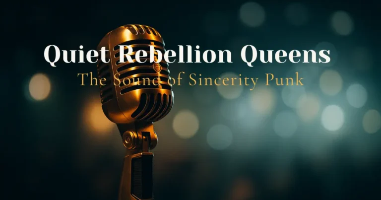 Vintage microphone glowing under warm stage lights, symbolizing authentic female voices.