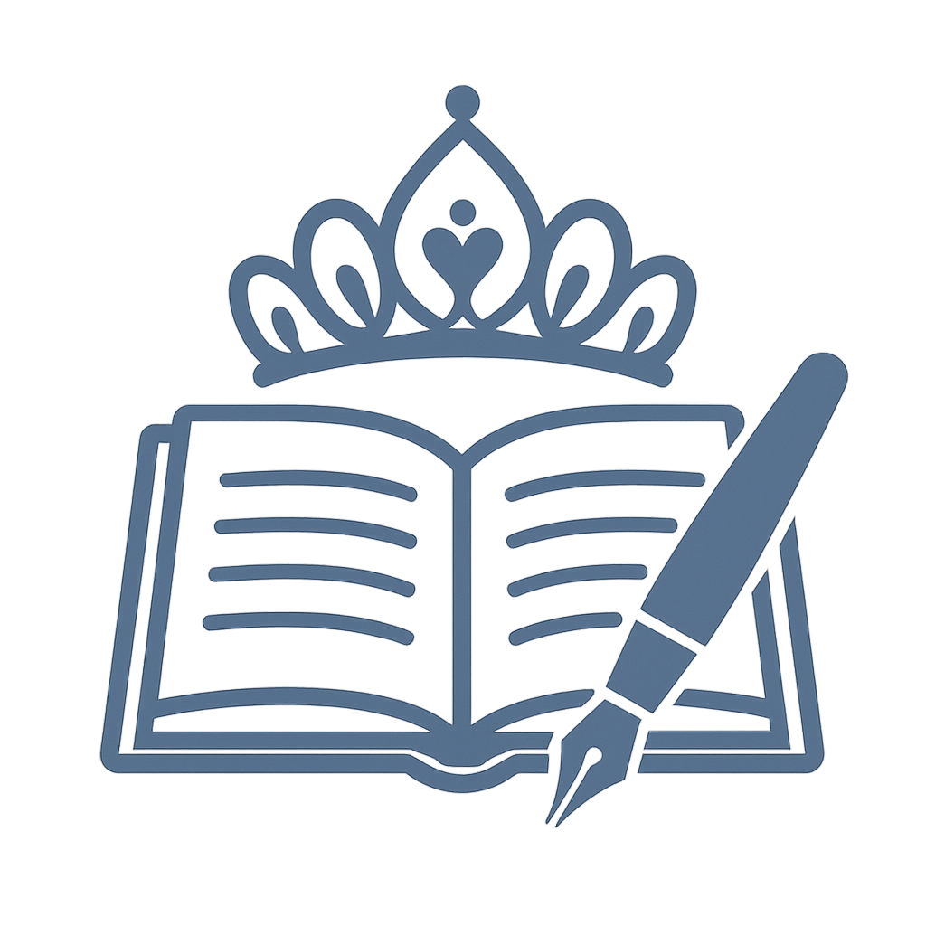 icon of a tiara sitting on an open notebook